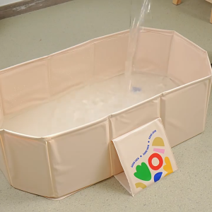 Foldable Baby Bathtub Portable Toddler Bathtub 2 Color Secure Bath Barrel for Children 75*45*25cm