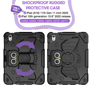 Kids Case for iPad 11th Generation Case A16 2025/ iPad 10th Generation Case 10.9 inch 2022 with Pencil Holder 360 Rotating Cute Owls Wing Stand Heavy Duty Shockproof Protective Case for iPad A16 11th/10th Gen Girls Boys