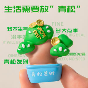 Healing Office Desktop Decorative Resin Small Ornaments Wealth Bringing Pine Tree Creative Plant Style Chinese Gift for Friends