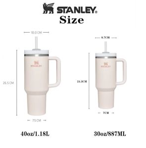 Stanley Original 30oz40oz quengher h2.0 tumbler with straw lids stainless steel coffee Termos Cup car mugs vacuum cup 1180ML