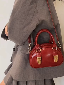 PU Leather Tote Bag For Women Handbag Vintage Top Handle Satchel Retro Casual Female Clutch Purse Simple Crossbody Shoulder Bag