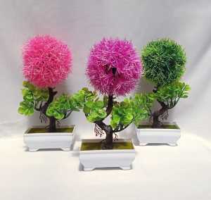 Unico PBP06 Tanaman Hias Pot Bunga Pohon Bonsai Bulat Ornamen Hiasan Plastik Artificial Flower Buatan Dekorasi Ruangan Rumah Outdoor Indoor COD
