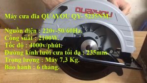 Máy Cưa Gỗ Cầm Tay QUAIYOU QY5235 (2100W) - Lưỡi D230 - Cắt Đa Vật Liệu - Chuyên Dụng Cho Thợ - Hàng Nội Địa Cao Cấp Trung Quốc