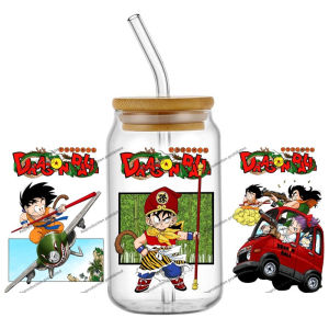 Newest 31 Design Popular Anime Dragon Ball 16oz UV DTF 3D Stickers Cartoon Manga Decals Cup Mug Coffee DIY Wrap Birthday Gift