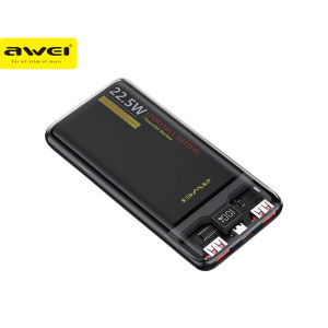 Awei P24K 10000mAh Polymer Powerbank Fast Charge 22.5W LED Power Display Long Battery Life High Speed Charge