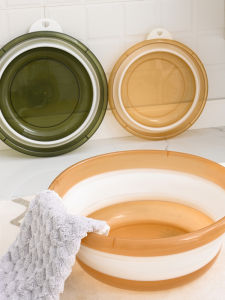 Bồn Rửa Mặt Gấp Trong Suốt Màu Trơn Đơn Giản Di Động Du Lịch Bồn Rửa Mặt Cho Trẻ Em Ký Túc Xá Sinh Viên Bồn Rửa Mặt Có Thể Mở Rộng