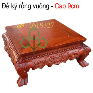 Đế chân gỗ hương kỉ rồng vuôngđế kê cao 10cm kích thước vuông 20cm22cm25cm