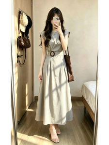 NIUVIES | Elegant French Style Grey Slimming Dress