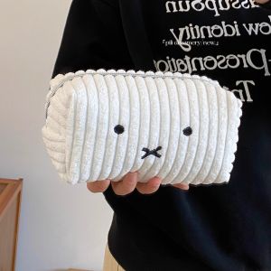 Miffy | Kawaii Miffy Striped Large Capacity Student Stationery Storage Bag Portable Miffy Cosmetic Bag Makeup Storage Bag Birthday Gifts