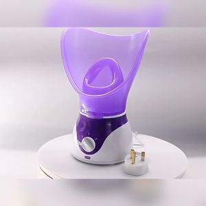 Foreverlily Facial Steamer Machine - Deep Hydration Clean Facial Mist Steam Sprayer - Anti Wrinkle Whitening Skin Care Tools - 130W Power - 50ML Capacity - Purple/Pink ABS Material - Pore Cleansing & Skin Rejuvenation