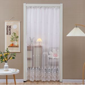 No-Punching Embroidered Curtain Modern Simple Style Mosquito Proof Fly Screen Door Curtain Bedroom Partition Curtain 2024 New Home Use
