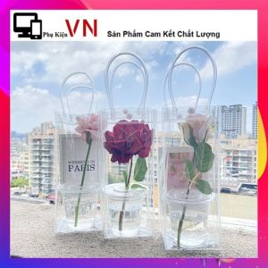 Túi Đựng Bình  Ly Giữ Nhiệt Trong Suốt Có Tay Cầm Tiện Lợi - Túi Trong Suốt Đựng Ly  Bình Giữ Nhiệt Bằng Nhựa PVC Cao Cấp
