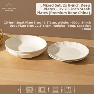 MODERN SWEETHOME | White High-End Feel Bone China Bowl