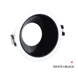 LED Spotlight Round GU10 Downlight Recessed Aluminum Frame MR16 Spotlight Fitting No Adjustable MR16 GU10 Bulb Trims Fixture