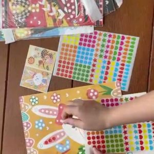 TAIYO Mainan Anak DIY Sticker Dot Paper Set 2 Gambar Menempel Stiker Edukasi Mewarnai