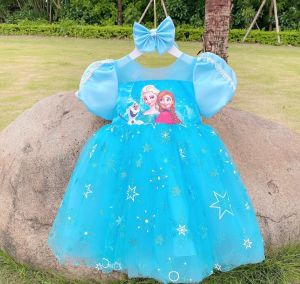 Váy cho bé gái váy Elsa đầm công chúa Elsa ngắn tay đẹp đáng yêu cho bé tặng quà