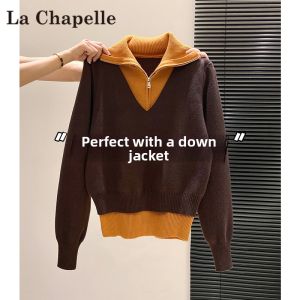 La Chapelle | Layered Half Zip Long Sleeve Sweater Womens High Neck Winter Innerwear