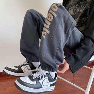 Pants Mens Autumn and Winter New Arrival Fleece-lined Thickened American Fashion Brand Handsome Teenagers Ankle-Tied Sweatpants Loose Casual Pants