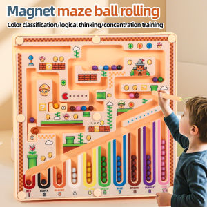 A Magnetic Maze Advanced Bead-Moving Mathematical Logical Thinking Classification Cognitive Education Educational Early Education Toy for Children Visual Intellectual Development Hands-On and Brain Use