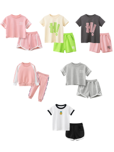 Bộ Quần Áo Trẻ Em Mùa Hè 27home Áo Thun in Họa Tiết Hoạt Hình Tay Ngắn Quần Dài Thường Ngày Cho Bé Gái