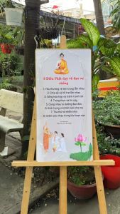 Tranh Câu Nói Của Phật chất liệu in gỗ tráng gương bọc viền cao cấp