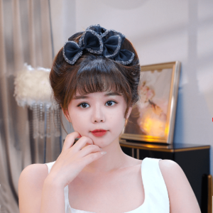 (Zixia) French Style Temperament Purple Bow Claw Clip Expensive Classic Style Loose Clip Updo Shark Clip Female