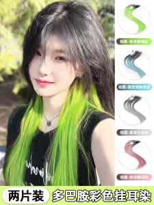 JORVEILV Rose Love Dopamine Hanging Ear Dye Natural Invisible Seamless Hair Extension Wig Piece High Temperature Wire Material