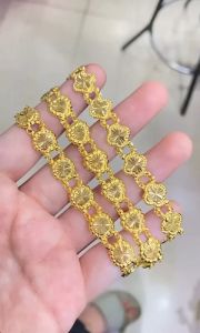 Gelang emas asli kadar 70 16k ukir kopong cap kosong clover love phang teh tanpa permata 2 gram