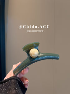 กิ๊บติดผมรูปฉลามสีเขียว ทรงกลม สำหรับผู้หญิง ทรงใหม่ปี 2024 กิ๊บติดผมขนาดใหญ่สำหรับผมข้างหลังศีรษะ เครื่องประดับผมสไตล์เกาหลี