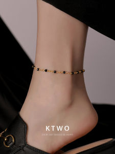 Luxury Black Crystal Pointed Toe Ring for Women Titanium Steel Lightweight Non-Tessellated Foot Chain Trendy INS Design