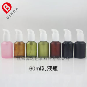 High-Quality Inda F 60ml Glass Lotion Bottle with Press-Pump Left-Right Lock Rotary Switch for Beauty and Makeup Tools