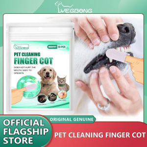 Yegbong  Finger Wet Wipes Remove Tartar Cochlear Cleaning for Pets Toothbrush Oral Care Finger Cover Pet Teeth Finger Cot Per Toothbrush Kit Non-Woven Fabric Dots Surface for Easy Teeth Cleaning Dental Care Wipes for Pet
