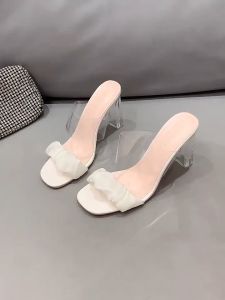 2025สไตล์ใหม่ รุ่นA72 รองเท้าผู้หญิง รองเท้าแตะส้นสูง รองเท้าส้นสูงเจ้าหญิง สายคล้องไหล่โปร่งใส ส้นแก้วชีฟอง ลมนางฟ้า ไซส์36-42