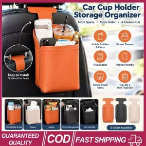 KEBIDU 3PCS Universal Car Interior Storage Box Leather Cup Holder Hanging Organizer Bin For Dashboard Glove Compartment Easy Install No Drill