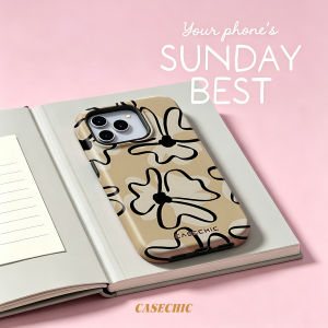 Potdemiel | Bee Floral For 2 in 1 Flower Case For iPhone 17 16 15 14 13 Pro Max Luxury Phone Cover CaseChic