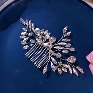 Crystal Pearl Bride Hair Comb Headwear Rhinestone Pearl Bridal Hair Clip Headbands Accessories Jewelry