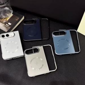 szhaiyu | Luxury Metallic Paint Magnetic For Magsafe Case For iPhone 18 Fold iPhone Duo Matte Wireless Charge Cover Armor Cover Fundas