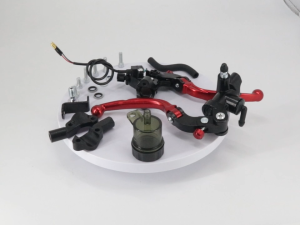 Motorcycle Radial Master Cylinder Set CNC Adjustable Brake & Clutch Lever Assembly Complete Kit With Oil Reservoir