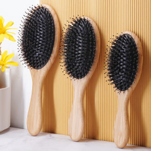 หวีขนหมูป่า หวีลดผมร่วง ช่วยให้ผมเงางาม แก้ผมพันกัน นวดหนังศีรษะ Hair Brush
