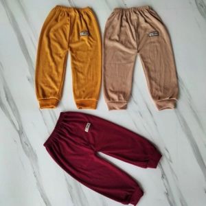 3 pcs celana panjang bayi polos marun coksu kubus ukuran S M L XL