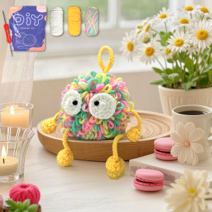 YAMAXIN 1PC Colorful Coal Ball Theme Crochet Kit for Beginners - DIY Craft Tool Set with Knitting Arts And Crafts Project