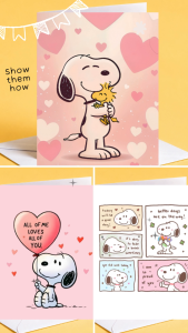 Snoopy Hug Card | Cute Romantic Peanuts Inspired Love Card | Sweet Couple Gift