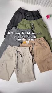 Celana Pendek Kargo Anak Laki-laki 8 Sampai 15 Tahun Bahan Stretch & Halus