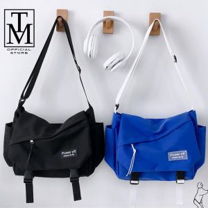 Túi đeo chéo nam nữ đi học Messenger vải Poly chống thấm nước cỡ to phong cách Hàn Quốc TC32