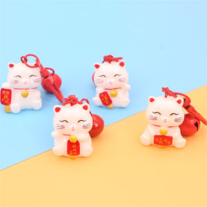 Creative Cute Cat Keychain Student Backpack Pendant Wealth Attracting Sweet Decorative Buckle Small Gift Resin Cartoon Series