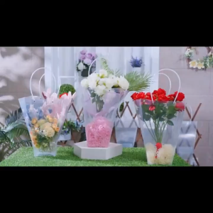 Bouquet Packaging Bag Flower Transparent High Quality Gift Bag Premium Plastic Flower Tote Bag