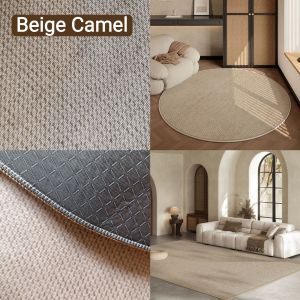 DaVee | Round Mat Rectangular Carpet Living Room Rugs Cream Color Indoor Soft Carpet Sisal pattern Area Rug Large Waterproof Carpet