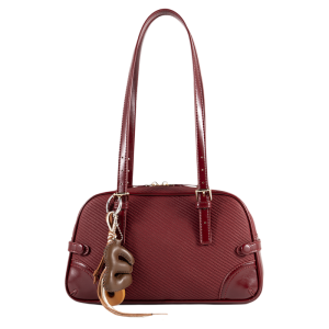 Weniio Retro Red Bowling Bag Large Capacity Shoulder Bag for Women Wedding Purse Fashionable Ladies Handbag Soft PU Leather