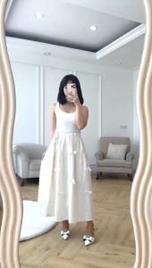 NANDO BAWAHAN ROK PITA PANJANG WANITA PINGGANG FULL KARET JUMBO KATUN IMPORT BANGKOK