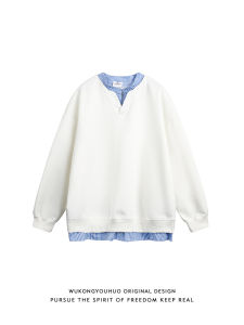 เสื้อฮู้ดคอกลมหลวมๆ สบายๆ สำหรับผู้ชาย ทรงหลวมๆ สไตล์ย้อนยุค ฤดูใบไม้ร่วง ฤดูหนาว คอกลม ปกติ เสื้อผ้าลำลอง